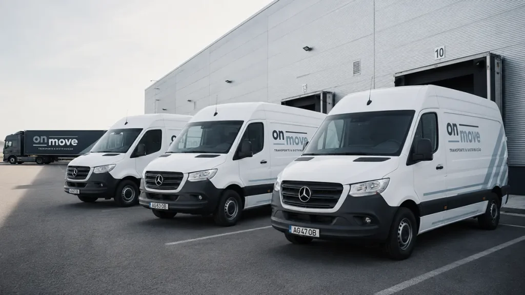 Frota de veículos ON MOVE para transporte e distribuição de mercadorias